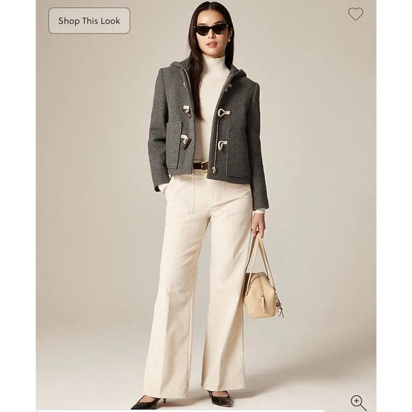 J. Crew Pants - J. Crew camp-pocket wide-leg pant in stretch corduroy Pale Bone NWT size 28P